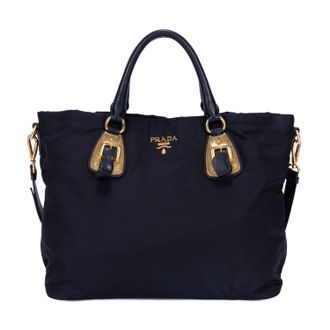 Prada Pre-owned Womens Tessuto Tote Shoulder Bag - Black - One Size