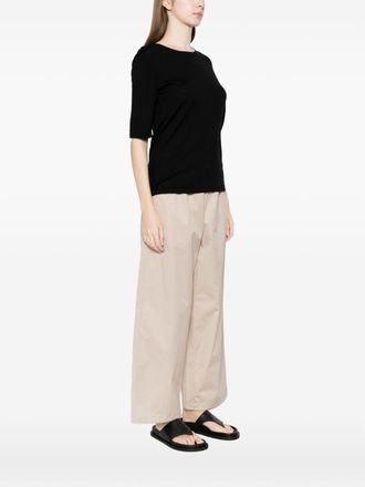 Soft Goat Cashmere Crewneck Sweater - Black