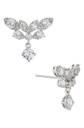 Nadri Whimsy Cubic Zirconia Stud Earrings in Rhodium at Nordstrom
