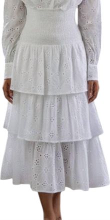 Nimo With Love Spearmint Midi Skirt In White
