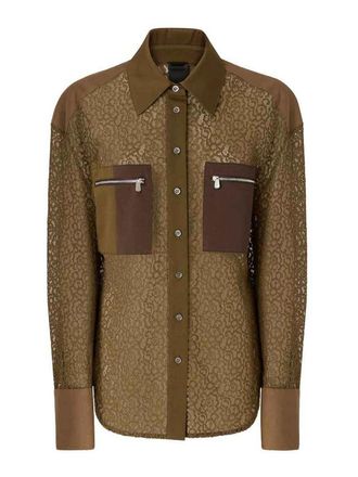 Pinko Brown Semi-Sheer Magliocco Shirt