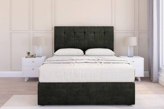 Sloomy Highbury Dumfries Divan Set No Drawers-26 Headboard in Dark Grey | Size: Small Single