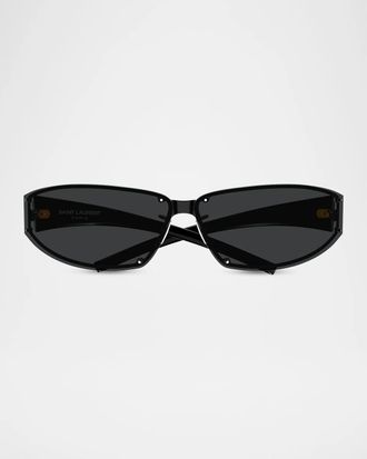 Saint Laurent Men & apos;s SL 963 Fashion Show Directional Metal Rectangular Sunglasses