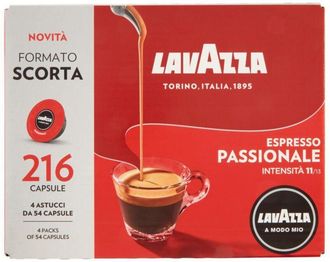 LavAzza A Modo Mio Espresso Passionale C&aacute;psula De Caf&eacute; Tueste Oscuro 216 Pieza(s)