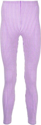 Comme Des Garçons vertical-stripe leggings - men - Nylon/Polyurethane - M - Purple