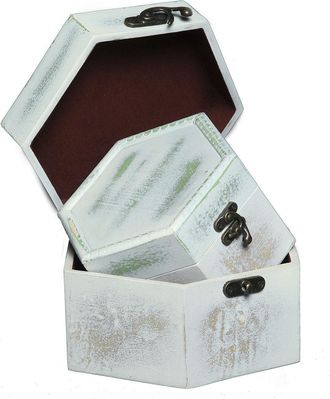 Ambiente Haus Aufbewahrungsbox »Seifenholz Graues Holzkästchen-2er-Set a«