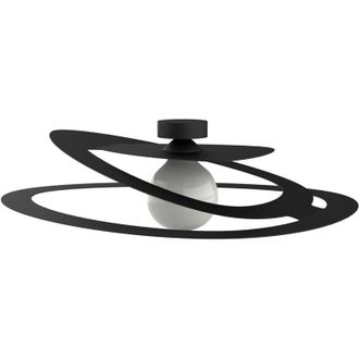 Lumicom Dilate Plafoniera, 1X E27, max 42W, metallo, nero opaco, D.60cm - Lumicom