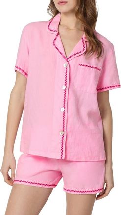Bedhead Pajamas Linen Short Pajamas in Pink Lady at Nordstrom, Size X-Small