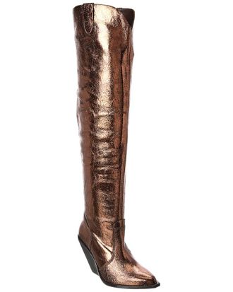 Free People Triple Crown Leather Over-The-Knee Boot