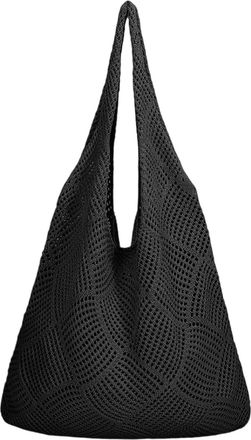 Generic Stylish Women Shoulder Bag Large Capacity Crossbody Handbag Tote Purse For Daily Commute Beach Use (Black, One Size)