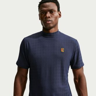 Nike Mens Club Rules Aero-FIT Mock-Neck Top in Blue | IU0800-451