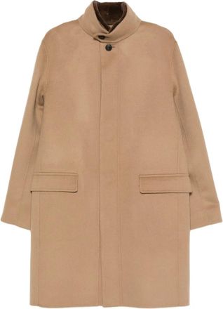 Yves Salomon high-neck flap-pocket coat - Neutrals