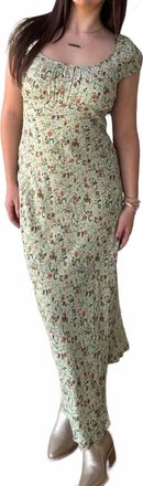 Blu Pepper Scoop Neck Midi Dress In Light Olive