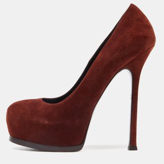 Saint Laurent Saint Laurent Brown Suede Tribtoo Platform Pumps Size 39