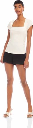 Fifteen Twenty Lorna Cap Sleeve Top In Ecru