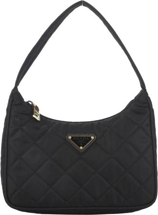 Prada Gewatteerde Schoudertas - Dames - Schoudertassen - Zwart - ONE Size - Nylon - Tassen
