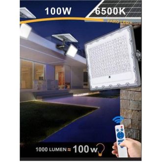 Trade Shop Trade Shop Traesio - Trade Shop - Faro Led 100 Watt Crepuscolare Pannello Energia Solare Telecomando Ip65 Sl-100w