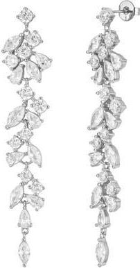 Untamed Petals Trixie Crystal Drop Earrings in Silver at Nordstrom