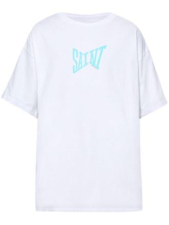 Saint Mxxxxxx logo-print cotton T-shirt - White