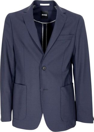 HUGO BOSS Heren, Jassen, Blauw, Maat: 3XL Wol