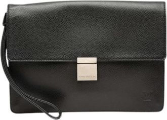 Louis Vuitton Pre-owned Selenga Clutch - Dames - Vintage Clutch - Zwart - ONE Size - Leer - Vintage
