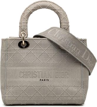 Dior Pre-owned Dior Medium Embroidered Canvas Cannage Lady D Lite Ladies L7GXOSGU4CMS1Q33