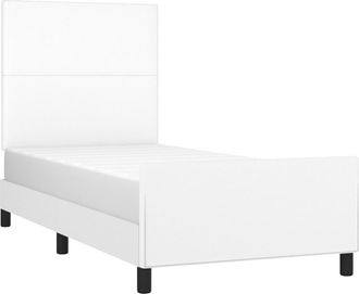 vidaXL Estructura De Cama Sin Colch&oacute;n Cuero Sint&eacute;tico Blanco 80x200 Cm Vidaxl