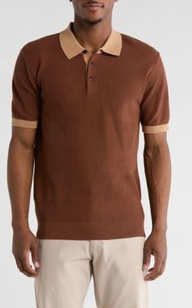 Scotch & Soda Tonal Stripe Cotton Polo Sweater in Soft Silt at Nordstrom Rack, Size Xx-Large