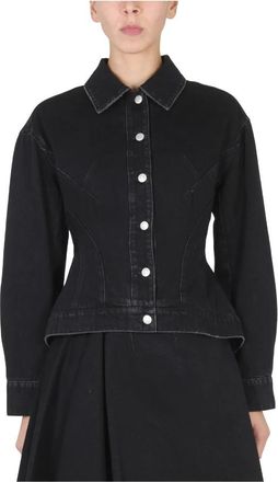 Alexander McQueen Dames, Jassen, Zwart, Maat: XS Denim