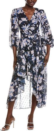 Eliza J Long Sleeve Printed Midi Dress
