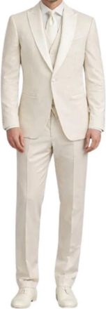 Bharnaba AB 213/3P Pak - Heren - Business pakken - Beige - M - Leer - Kostuums
