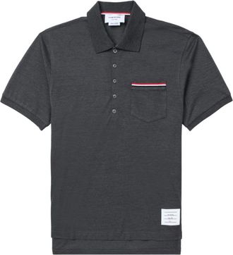Thom Browne Pique Pocket Polo - Heren - Polos - Grijs - XL - Katoen - Tops