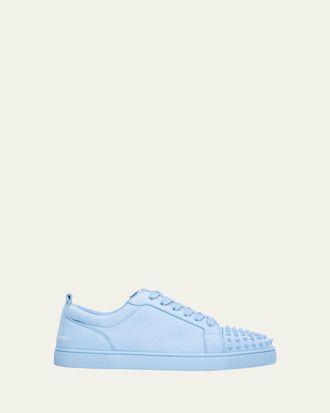 Christian Louboutin Mens Louis Jr Spikes Suede Low-Top Sneakers