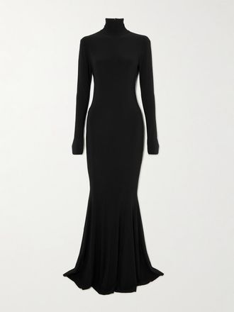 Norma Kamali Stretch-jersey Turtleneck Gown - Nero