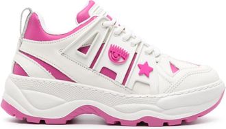 Chiara Ferragni logo-appliqué leather sneakers - women - Leather - 39 - White