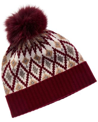 Sofiacashmere Sofiacashmere Fairisle Wool & Cashmere-Blend Hat