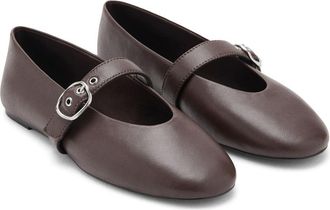 Mango Mary Jane Ballet Flat in Chocolate at Nordstrom, Size 7.5Us
