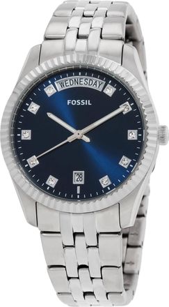 Fossil Scarlette Day-Date Quartz Blue Dial Ladies Watch ES5457