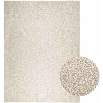 vidaXL Alfombra Zizur Apariencia Yute Interior Exterior Crema Vidaxl