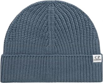 C.P. Company Merino Muts - unisex - Hoeden - Blauw - ONE Size - Wol - Accessoires