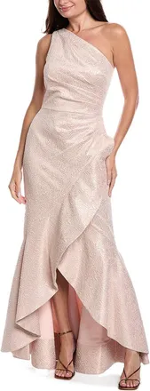 Teri Jon by Rickie Freeman Teri Jon By Rickie Freeman Metallic Jacquard One-Shoulder Gown