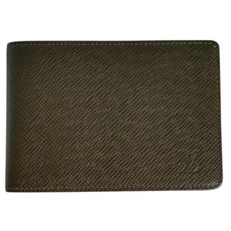 Louis Vuitton Taiga Brown Leather Wallet (Bi-Fold) (Pre-Owned)