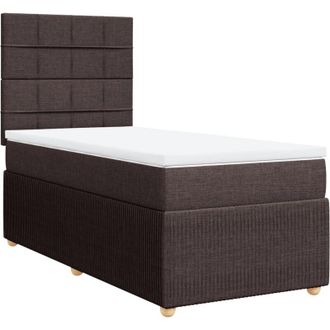 vidaXL Cama Box Spring Con Colch&oacute;n Tela Marr&oacute;n Oscuro 90x190 Cm Vidaxl