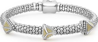 Lagos KSL Three Pyramid Station Rope Bracelet in Silver at Nordstrom, Size 7 In