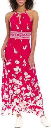 London Times Morris Floral Maxi Sundress in Berry/Ivory at Nordstrom Rack, Size 16