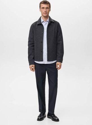 Mango Sovracamicia flanella regular-fit grigio scuro vigor&eacute; - Uomo - XXL - MANGO MAN