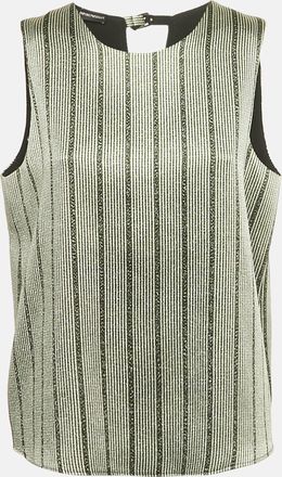 Emporio Armani Green Striped Lurex Sleeveless Top