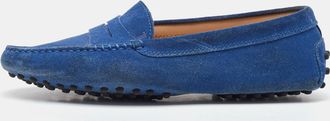 Tod's Tods Blue Suede Slip On Loafers