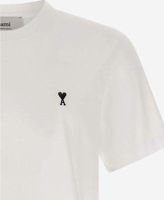 Ami Mens T-Shirt Cotton White T-Shirts And Polos