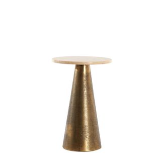 Light & Living Light&living - Mesa Auxiliar Ynez Travertino Arena Y Bronce